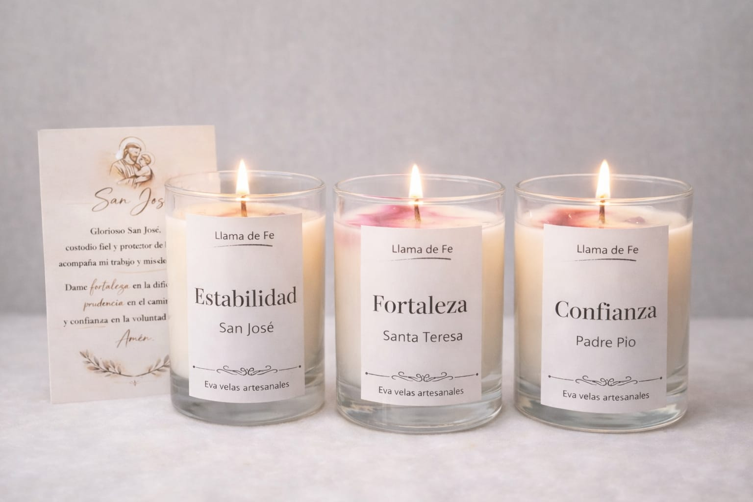 Velas de la colección Llama de Fe